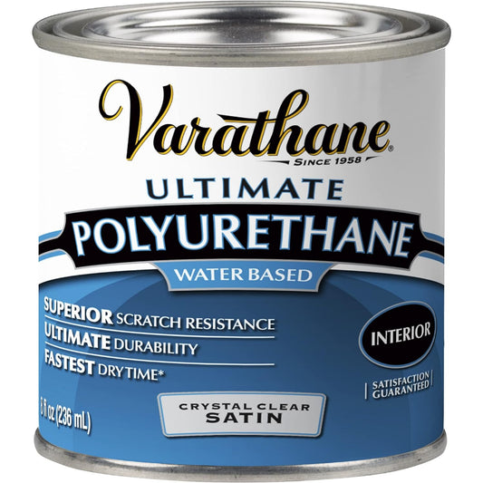 Varathane Ultimate Polyurethane, Water-Based Crystal Clear Satin 8oz