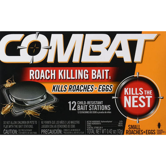 Combat Roach Bait Stations for Small Roaches Remove Roaches and Eggs 12 Count