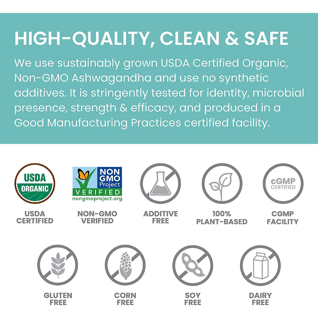 Himalaya Organic Ashwagandha Releases Stress & Boosts Energy 2 Month Supply 60 Caplets