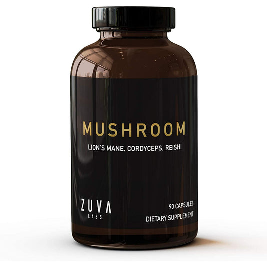 Zuva Labs Lions Mane Mushroom Capsules Premium Mushroom Supplement 90 Capsules