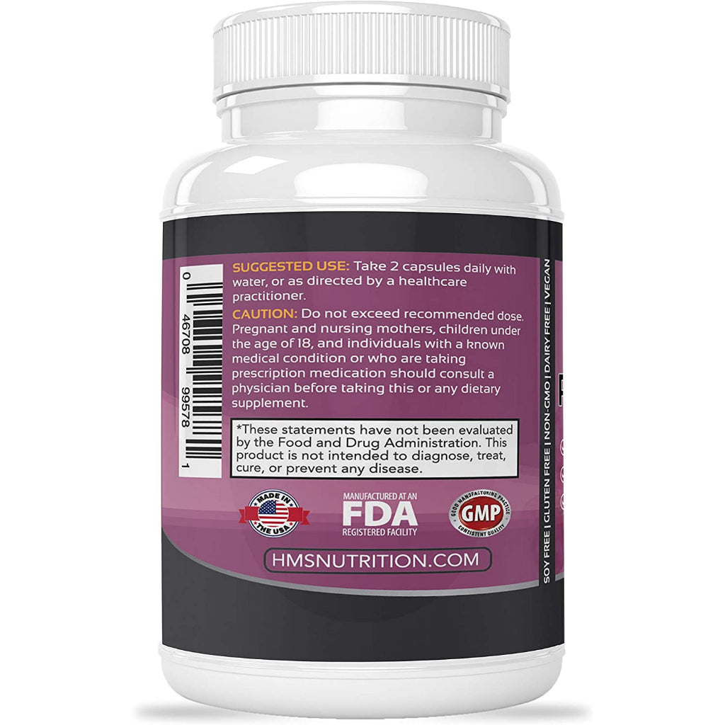 HMS Nutrition Resveratrol Health Anti-Aging Dietary Supplement 120 Capsules