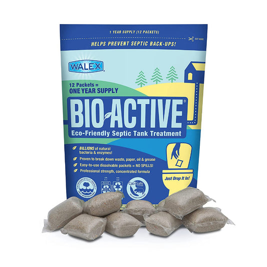 Walex Bio-Active BIOSP1, Septic Tank Treatment Bacteria/Enzyme Septic Treatment, 12 Treatments