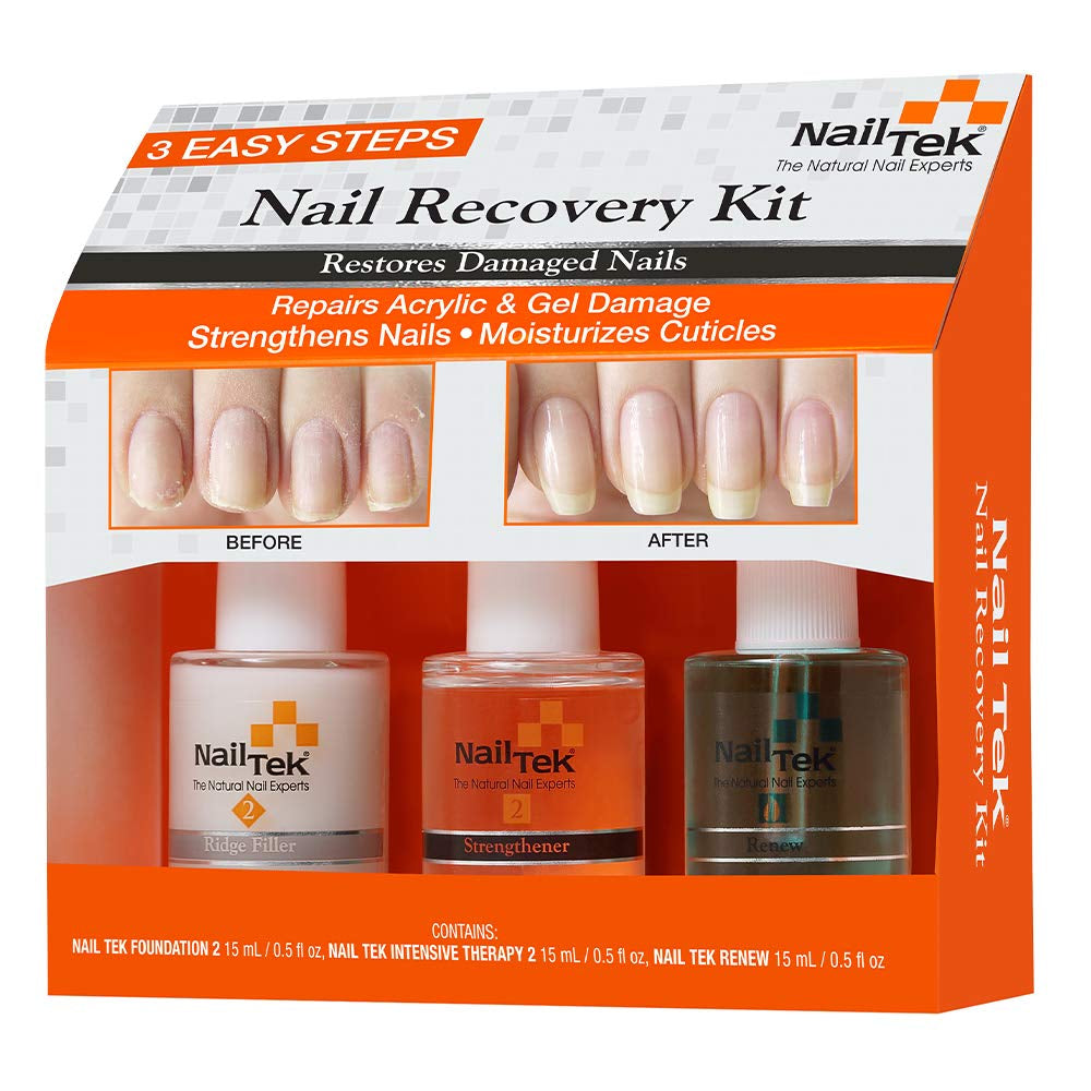 Nail Tek Nail Recovery Kit Restores Damaged Nails 0.5 Fl Oz / 15 ml Per Bottle