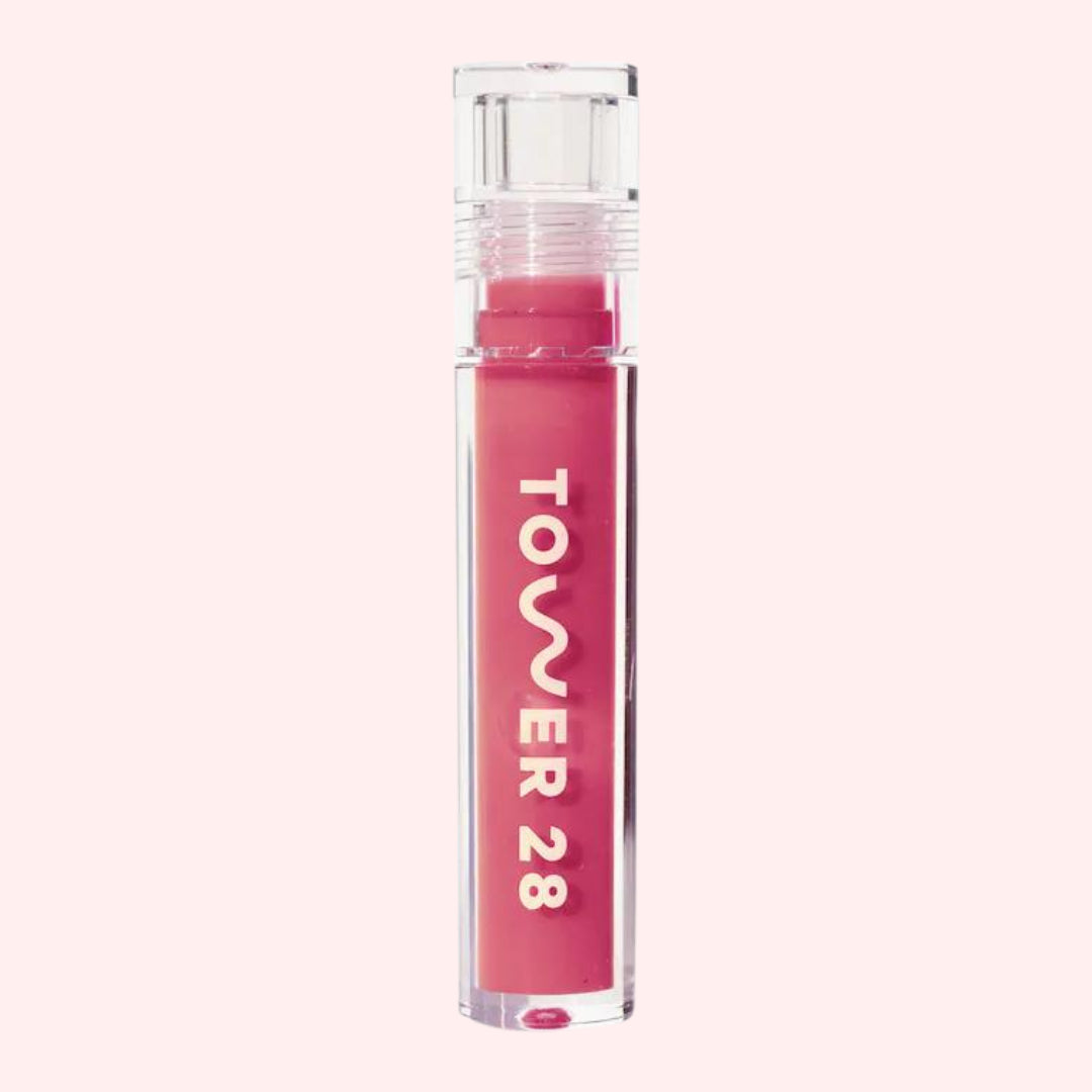 Tower 28 Shine On Milky Lip Jelly Non-Sticky, Hydrating Vegan Lip Gloss 0.13
