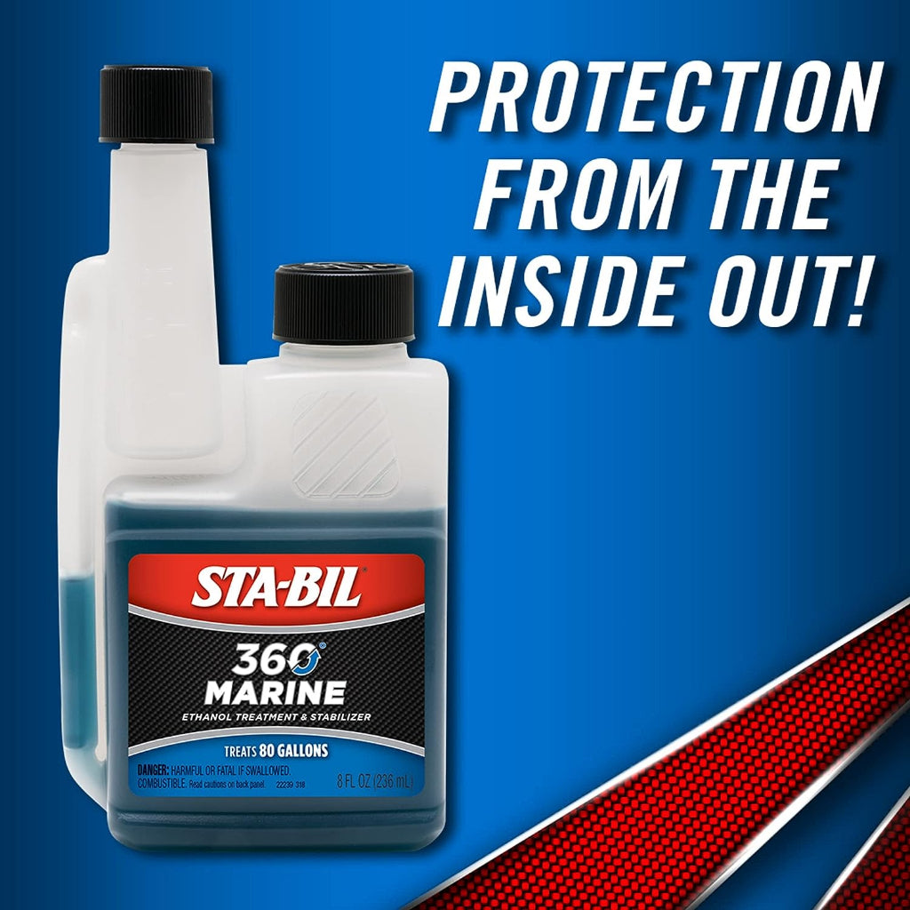 STA-BIL 360 Marine Ethanol Treatment & Fuel Stabilizer Treats 80 Gallons - 8 fl.oz./ 236ml