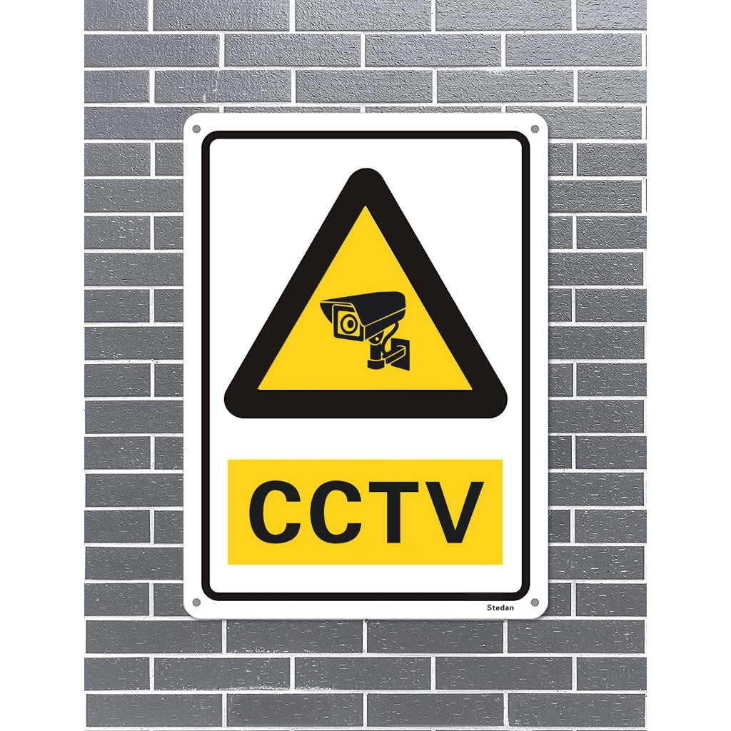 2 Pack CCTV 24 Hour Video Surveillance No Trespassing Signs, Aluminum Metal Durable and Rustproof f
