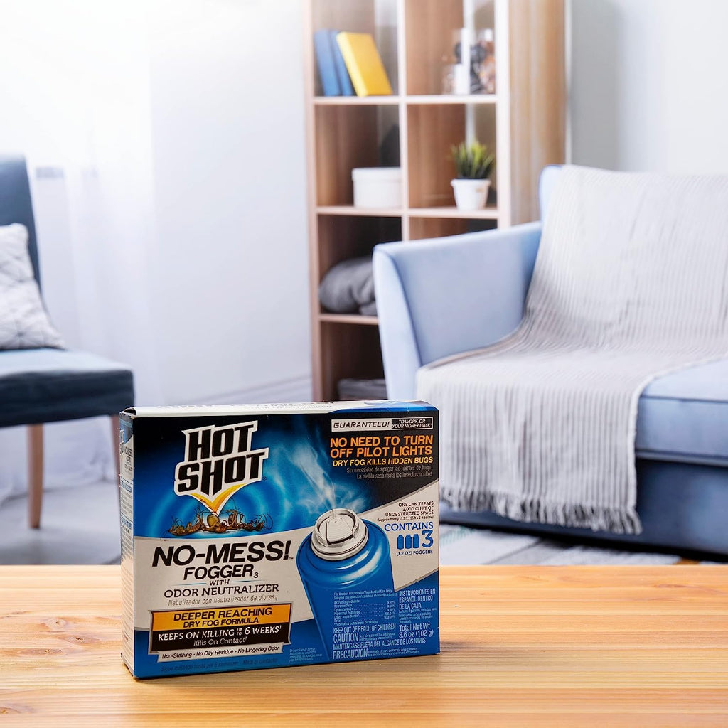 Hot Shot No-Mess Fogger with Odor Neutralizer Dry Fog Formula - 3 Count