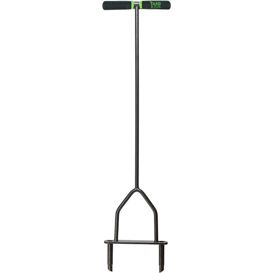 Yard Butler ID-6C Manual Lawn Coring Aerator Grass Aeration Tool Gray 37 Inches