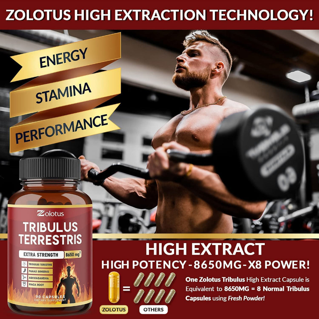 Zolotus Tribulus Terrestris Extra Strength Stamina & Performance For Men & Women 90 Capsules