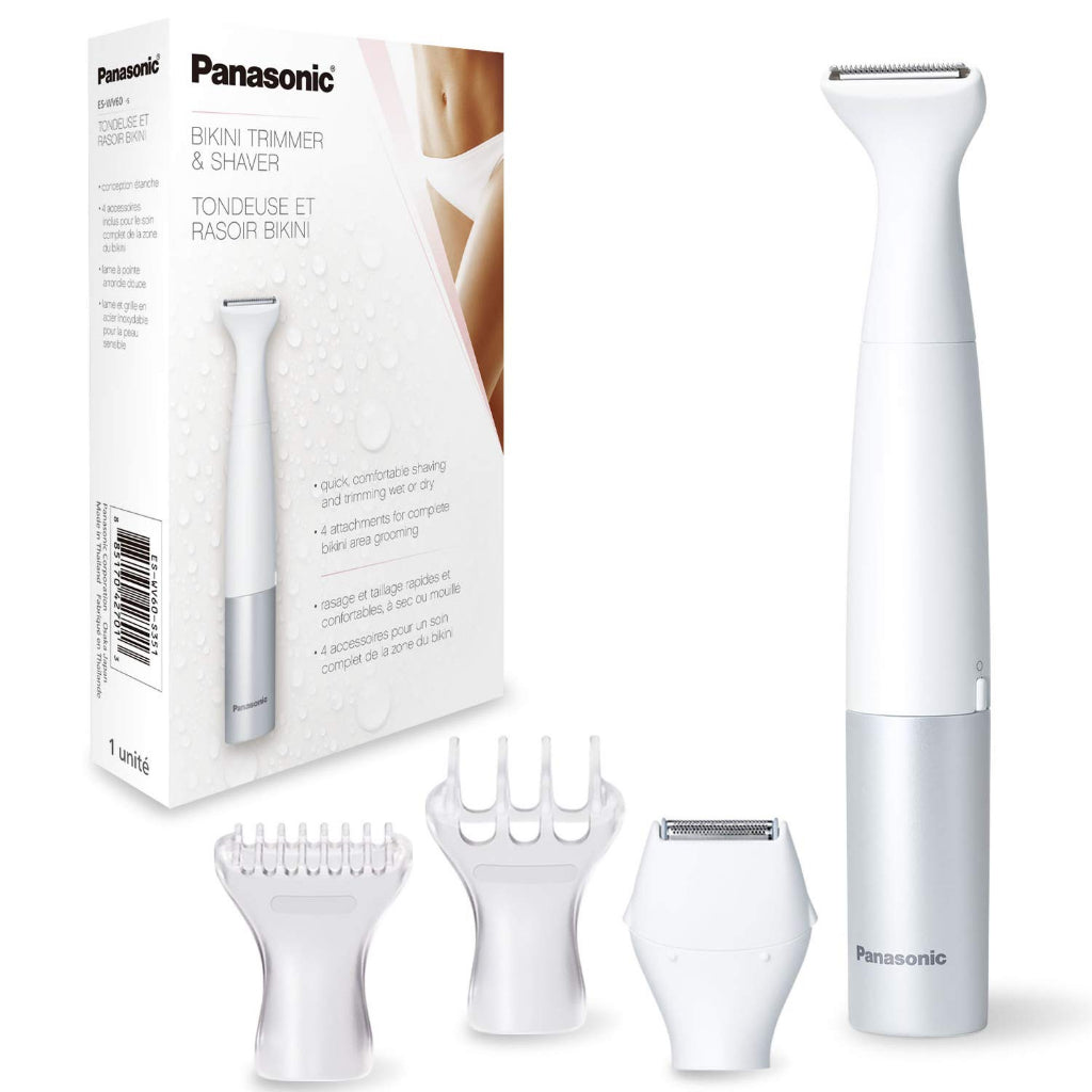 Panasonic Bikini Trimmer & Shaver 4 Attachments for Complete Bikini Area Grooming ES-WV60 -s