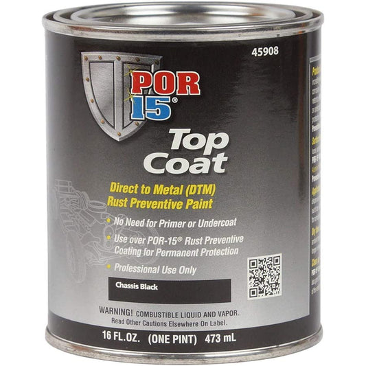 POR-15 Top Coat Direct to Metal (DTM) Rust Preventive Paint | Chassis Black - 473ml / 16 fl oz