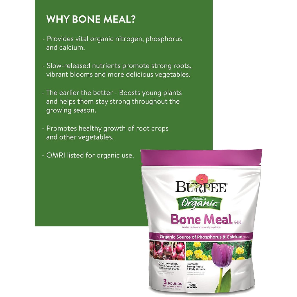 Burpee Natural Organic Bone Meal 6-8-0 for plants 1lb/0.45kg