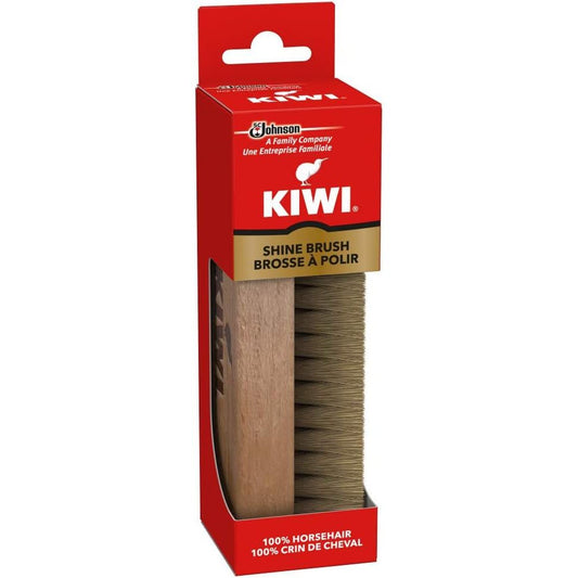 Kiwi Leather Shoe and Boot Shine Brush 100% HorseHair