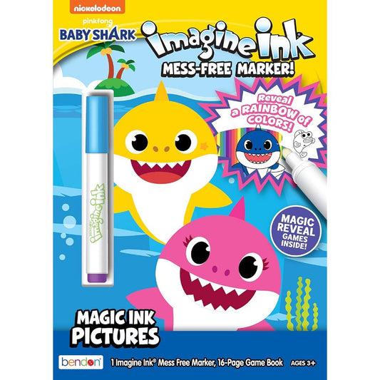 Nickelodeon PinkFong BabyShark Imagine Ink Mess-Free Marker Magic Ink Pictures - 1 Marker / 16 Page