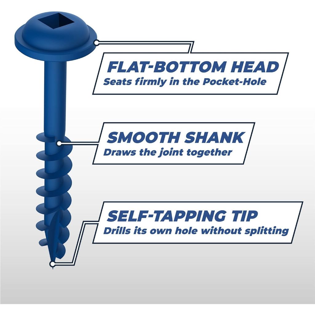 Kreg Pocket-Hole Screws 1 1/4" 32mm Blue-Kote (100 Count)