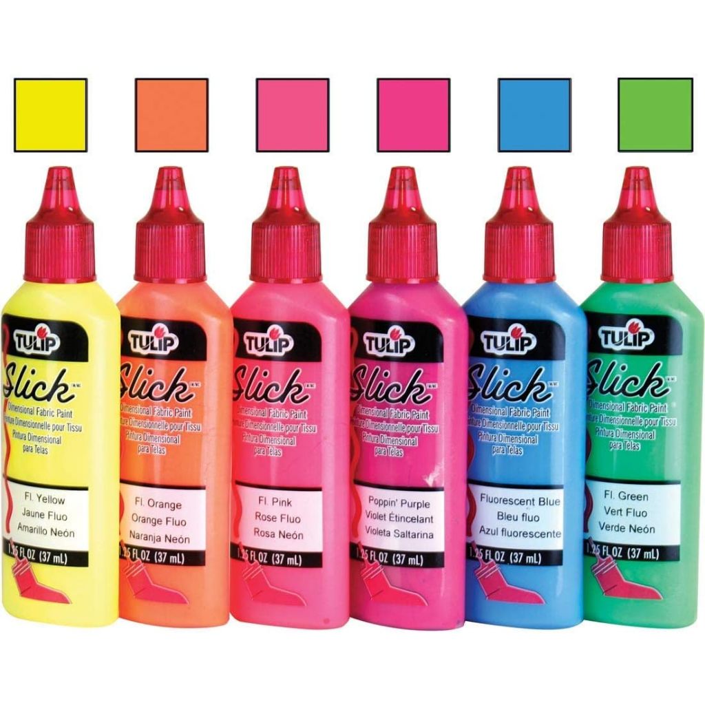 Tulip Neon Dimensional Fabric Paint 6 Pack, 1.25 fl oz / 37mL (Each)