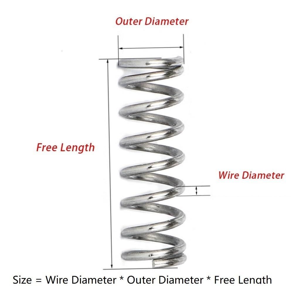Compression Spring Stainless Steel, 8mm OD, 0.8mm Wire Size, 4.5mm Length, 20 pcs