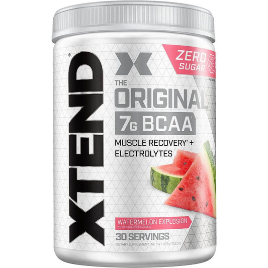 Xtend The Original 7g BCAA Muscle Recovery + Electrolytes Zero Sugar, Watermelon Explosion - 30 ct