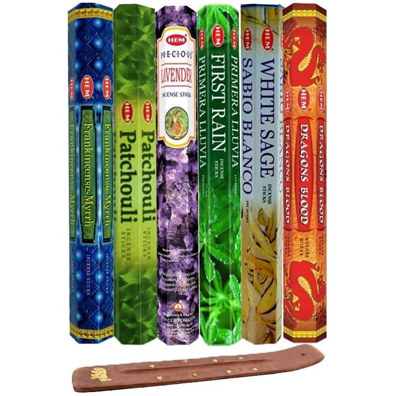 Six Most Popular Hem Incense Scents of All Time with Free Burner - 120 Sticks