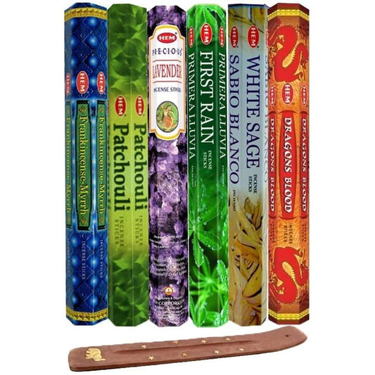Six Most Popular Hem Incense Scents of All Time with Free Burner - 120 Sticks