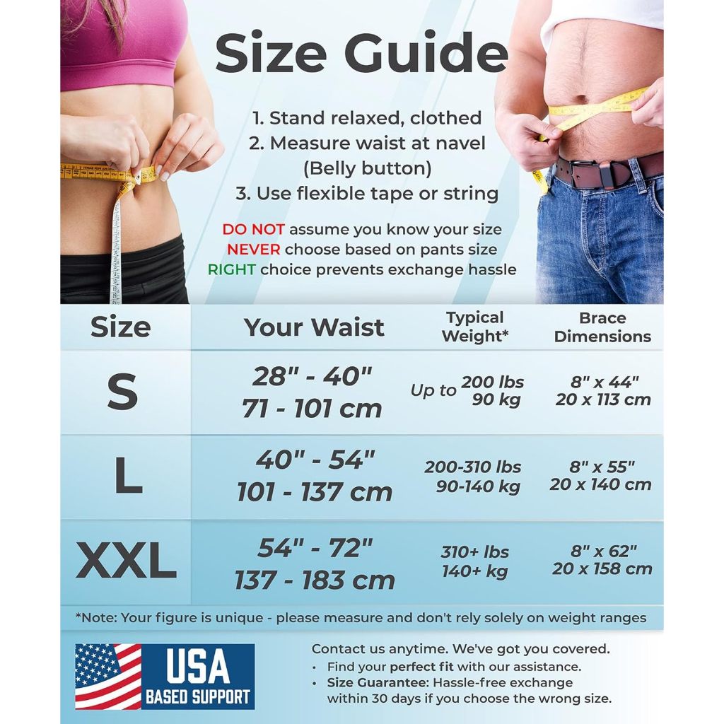 Sparthos Back Brace for Lower Back Pain For Men & Women (Large)