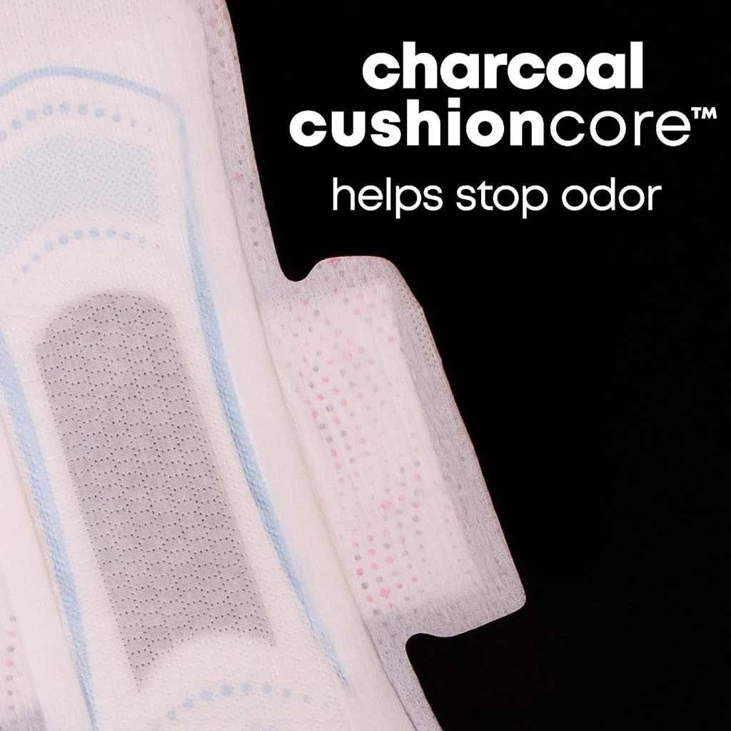 U by Kotex Balance Cushion with Charcoal 30 Ultra Thin Pads + Wings