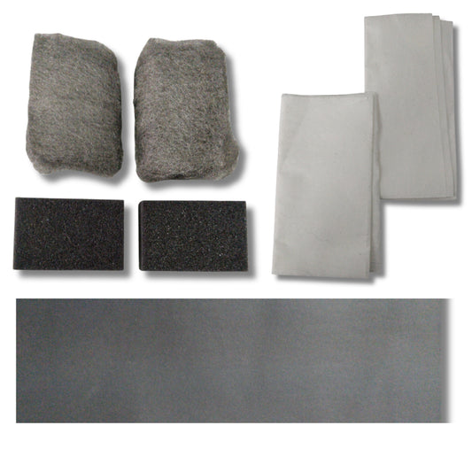 Cleaning Kit - Steel Wool, Sponge, Dry Scraper, Paper Towel