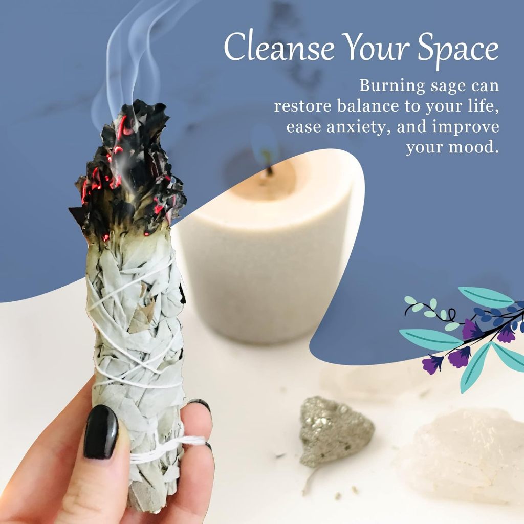 Premium White Sage Smudge Sticks, Sage Bundle, Spiritual Cleansing, Dried Herbs for Meditation 3 pcs
