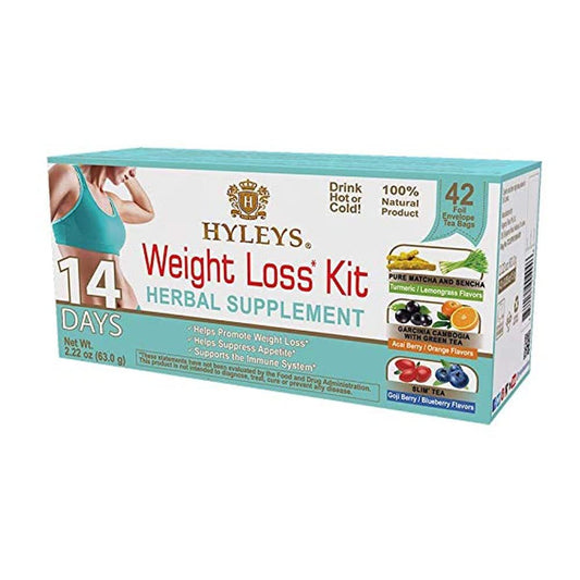HYLEYS Weight Loss Kit Herbal Supplement (14 Days) 42 Foil Envelop Tea Bags