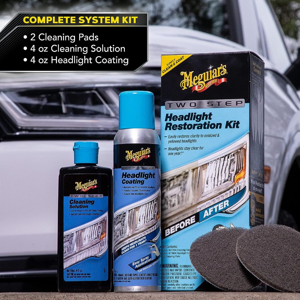 Meguiar's Two Step Headlight Restoration Kit (No Drill Required)