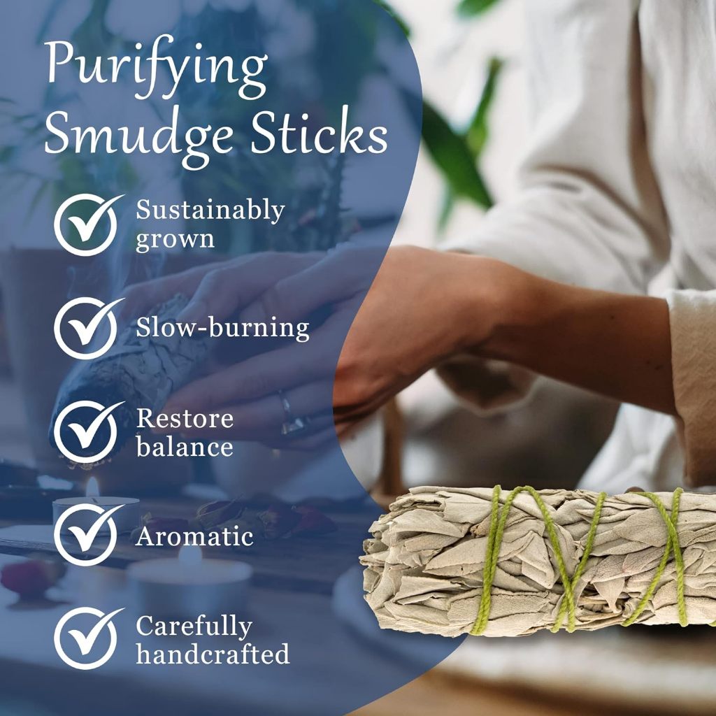 Premium White Sage Smudge Sticks, Sage Bundle, Spiritual Cleansing, Dried Herbs for Meditation 3 pcs
