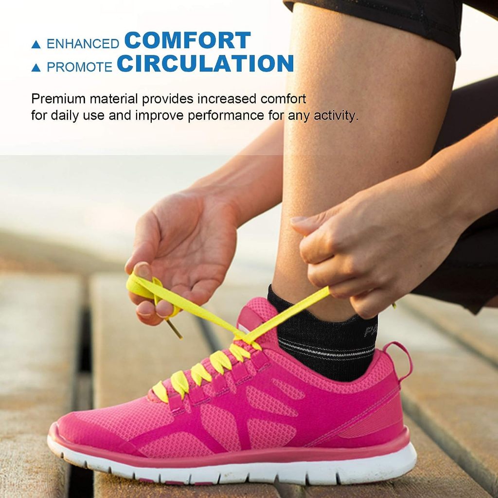 Plantar Fasciitis Sock for Men and Women (6 Pairs)(Black)