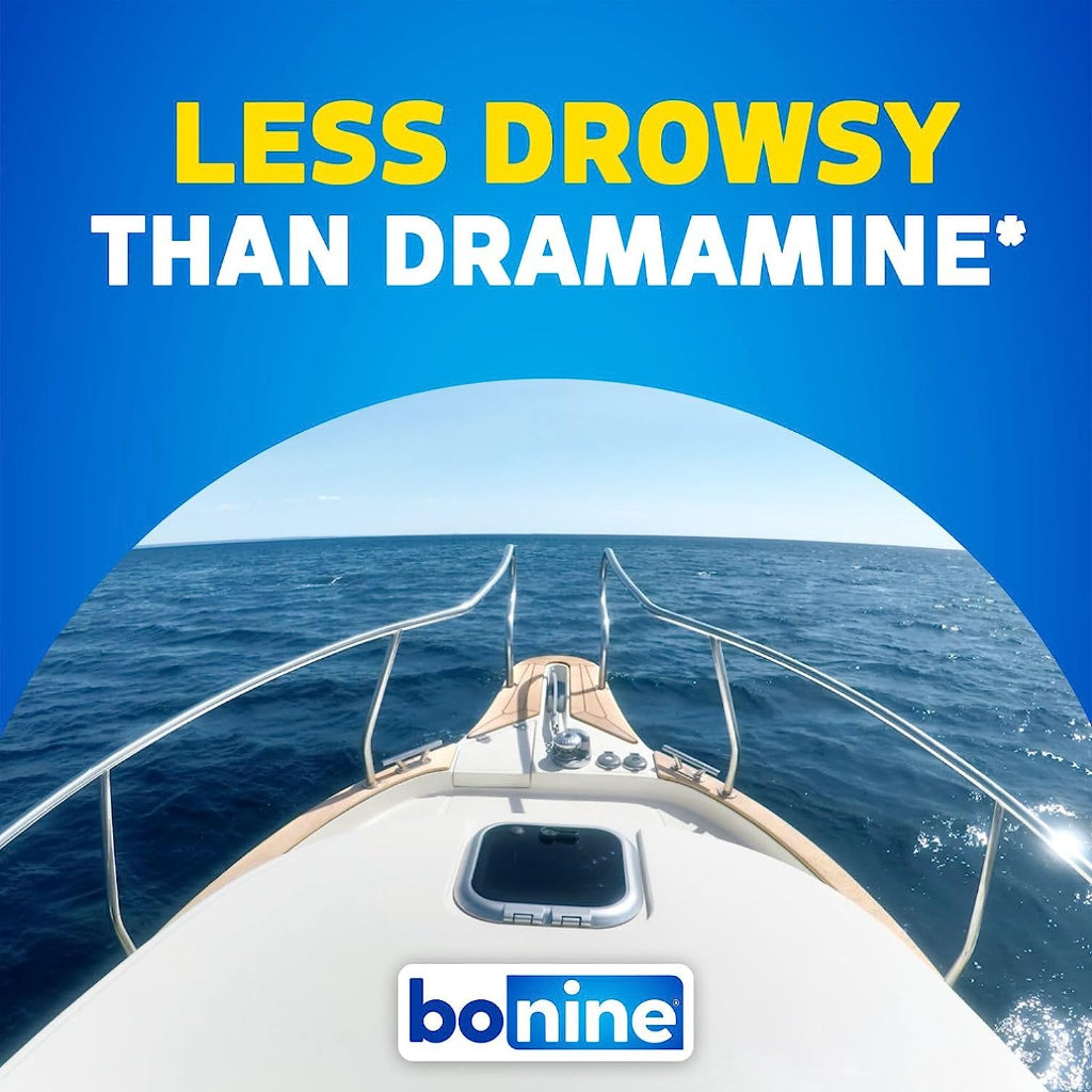 Bonine Less Drowsy than Dramamine For Motion Sickness - 8 Chewable Tablets