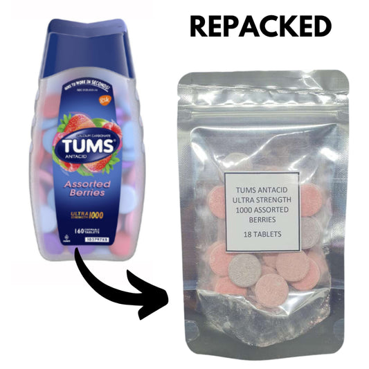 Tums Ultra Strength 1000 Assorted Berries Antacid Calcium Supplement (18 Tablets) REPACKED