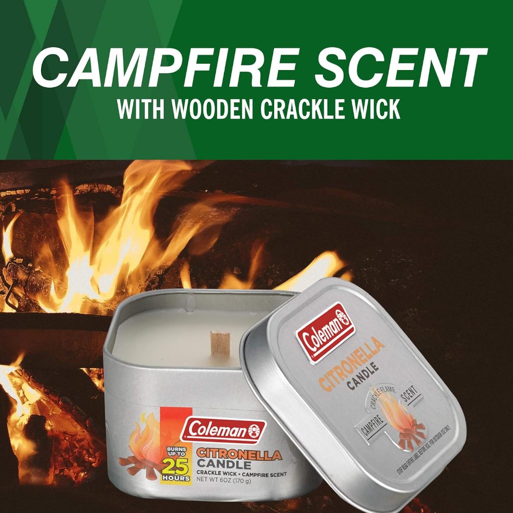 Coleman Scented Citronella Candle Crackle Wick - 6oz / 170g