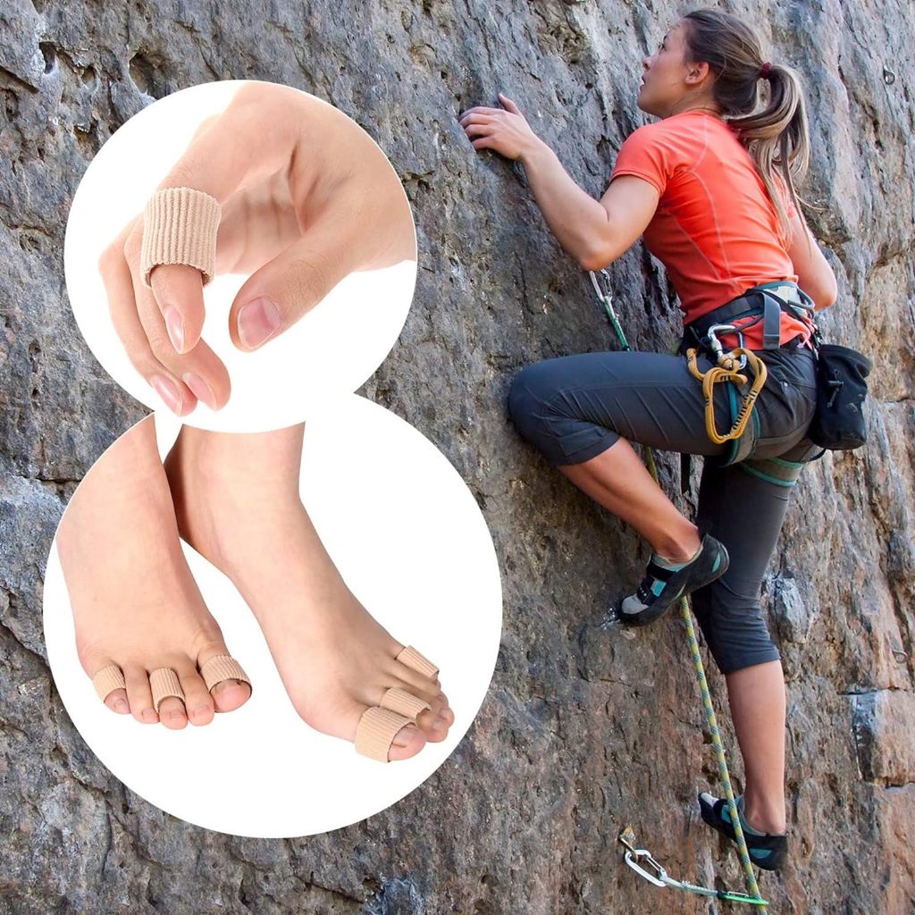 Toe Cushion Tube Toe Tubes Sleeves Soft Gel Corn Pad Protectors, Brown (16 Pieces)