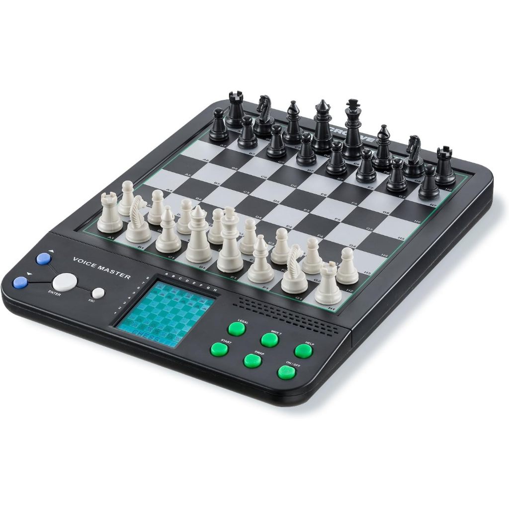 Croove Electronic Magnetic Chess and Checkers Set 10 Inch 8-in-1 Board Games Ages 8+