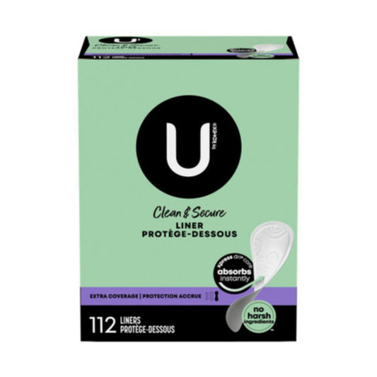 U by Kotex Clean & Secure Panty Liners 112 Count