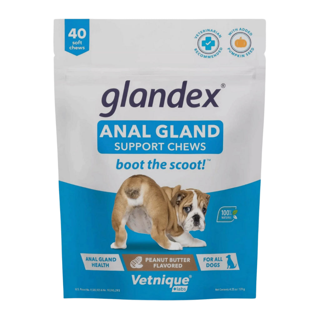 GLANDEX Vetnique An'al Gland Digestive Enzymes Peanut Butter for All Dogs Boot The Scoot