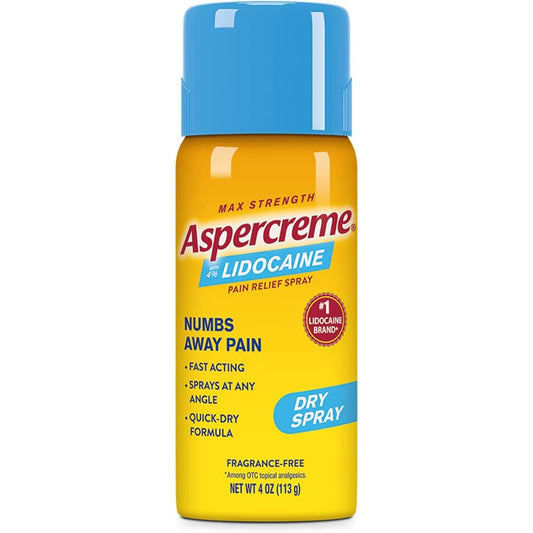 Aspercreme Relief Spray Fast Acting Quick Dry Fragrance Free 4 oz.(113 g)
