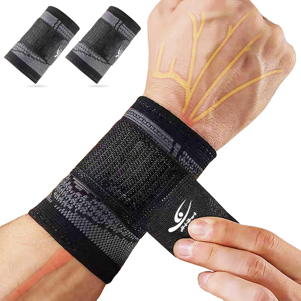 HiRui Wrist Brace Protect and Stabilize Your Wrists - 2 PACK (Black, M)