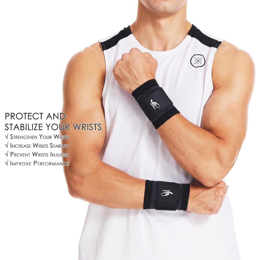 HiRui Wrist Brace Protect and Stabilize Your Wrists - 2 PACK (Black, M)