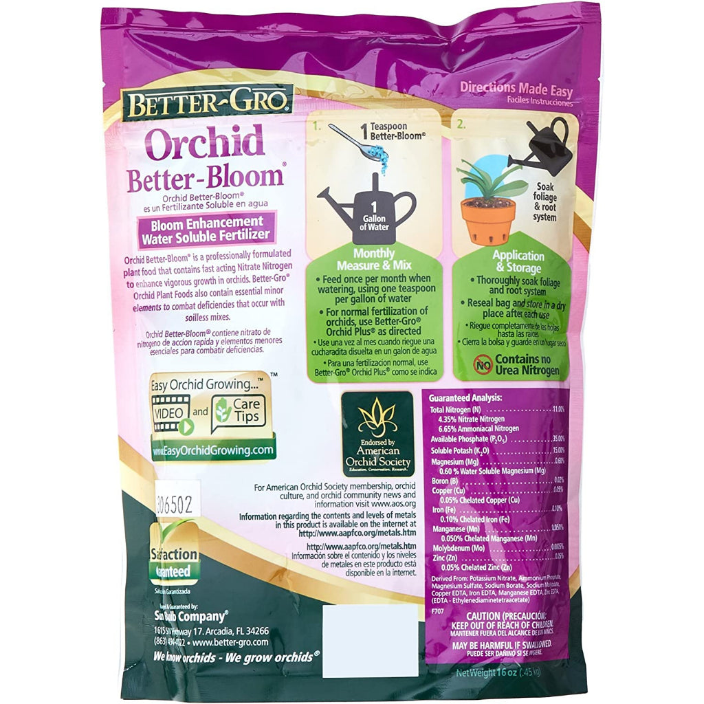 Better Gro Orchid Better Bloom Enhancement 11-35-15 16Oz / 0.45kg