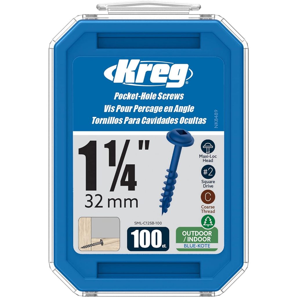 Kreg Pocket-Hole Screws 1 1/4" 32mm Blue-Kote (100 Count)