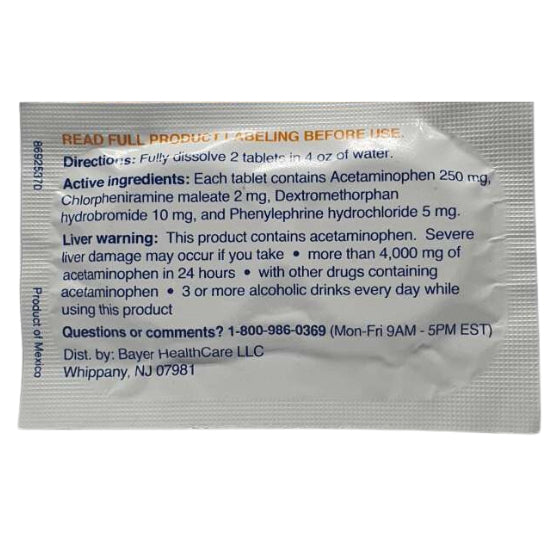 Alka- Seltzer Plus Cold & Flu Citrus PowerFast Fizz 2 Effervescent Tablets