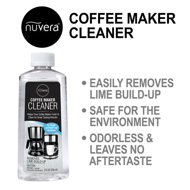 Nuvera Coffee Maker Cleaner for Single and Multi-Cup Machines Removes Lime Build Up 8 fl. oz /236 ml