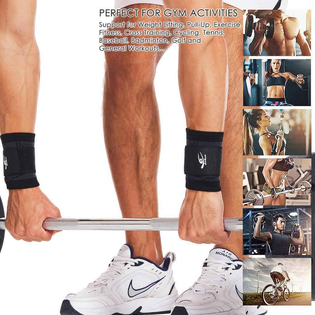 HiRui Wrist Brace Protect and Stabilize Your Wrists - 2 PACK (Black, M)