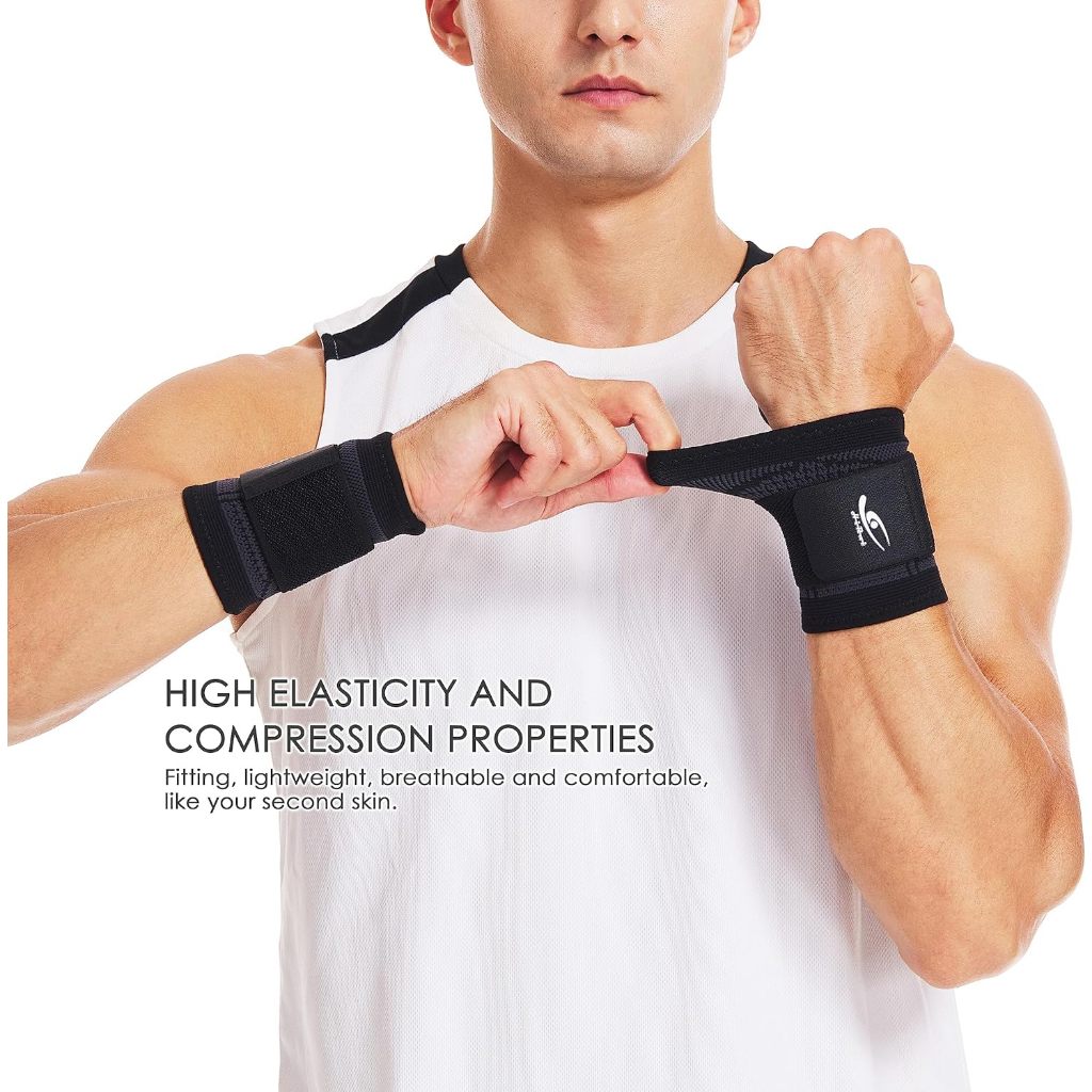HiRui Wrist Brace Protect and Stabilize Your Wrists - 2 PACK (Black, M)
