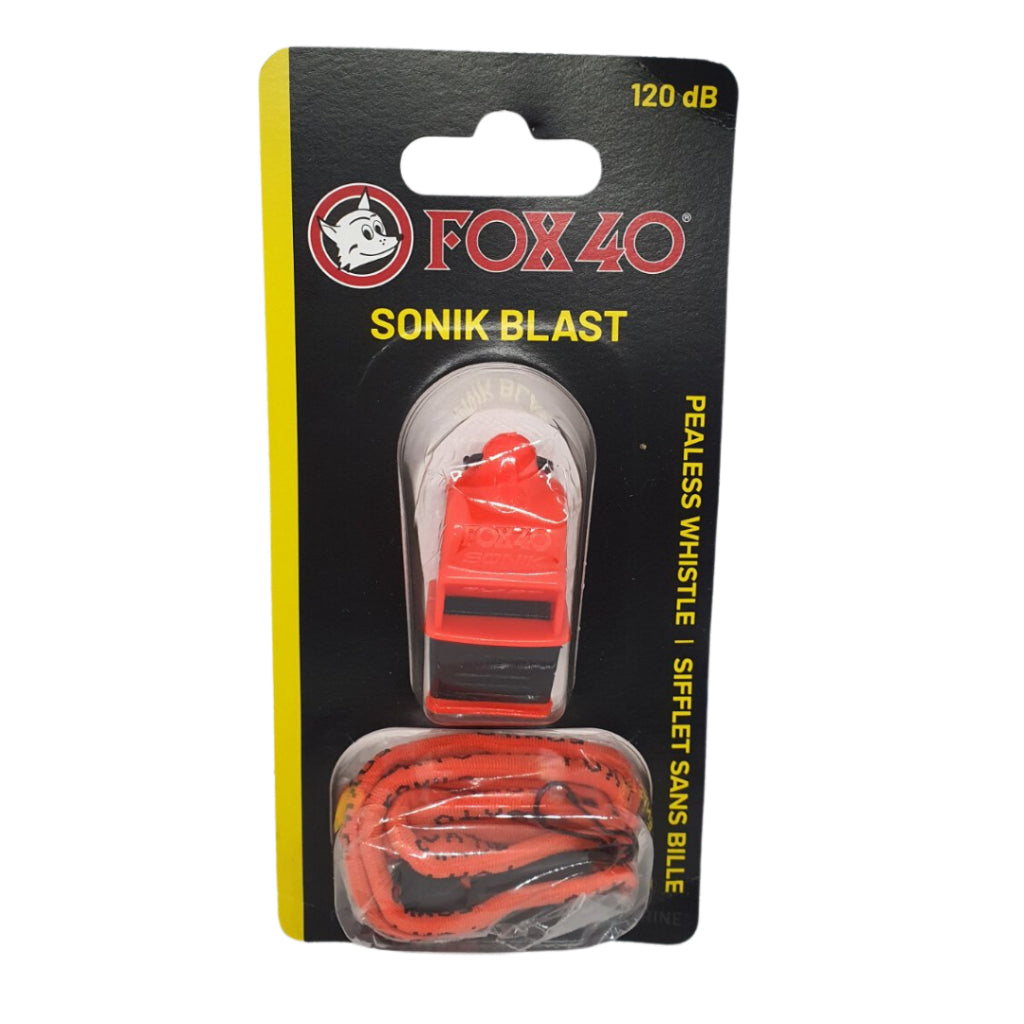 Fox 40 Sonik Blast Pealess Whistle (120 db) Black & Orange