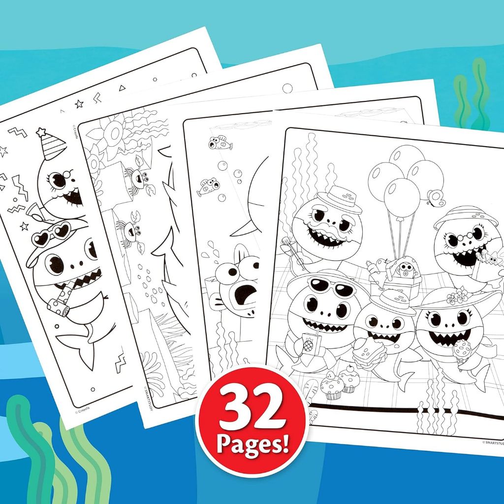 Crayola Color & Sticker Baby Shark Big Show 50+ Stickers (32 Pages / 4 Sticker Sheet)